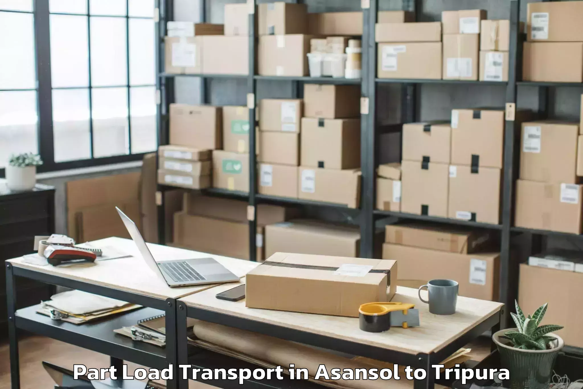 Leading Asansol to Hezamara Part Load Transport Provider